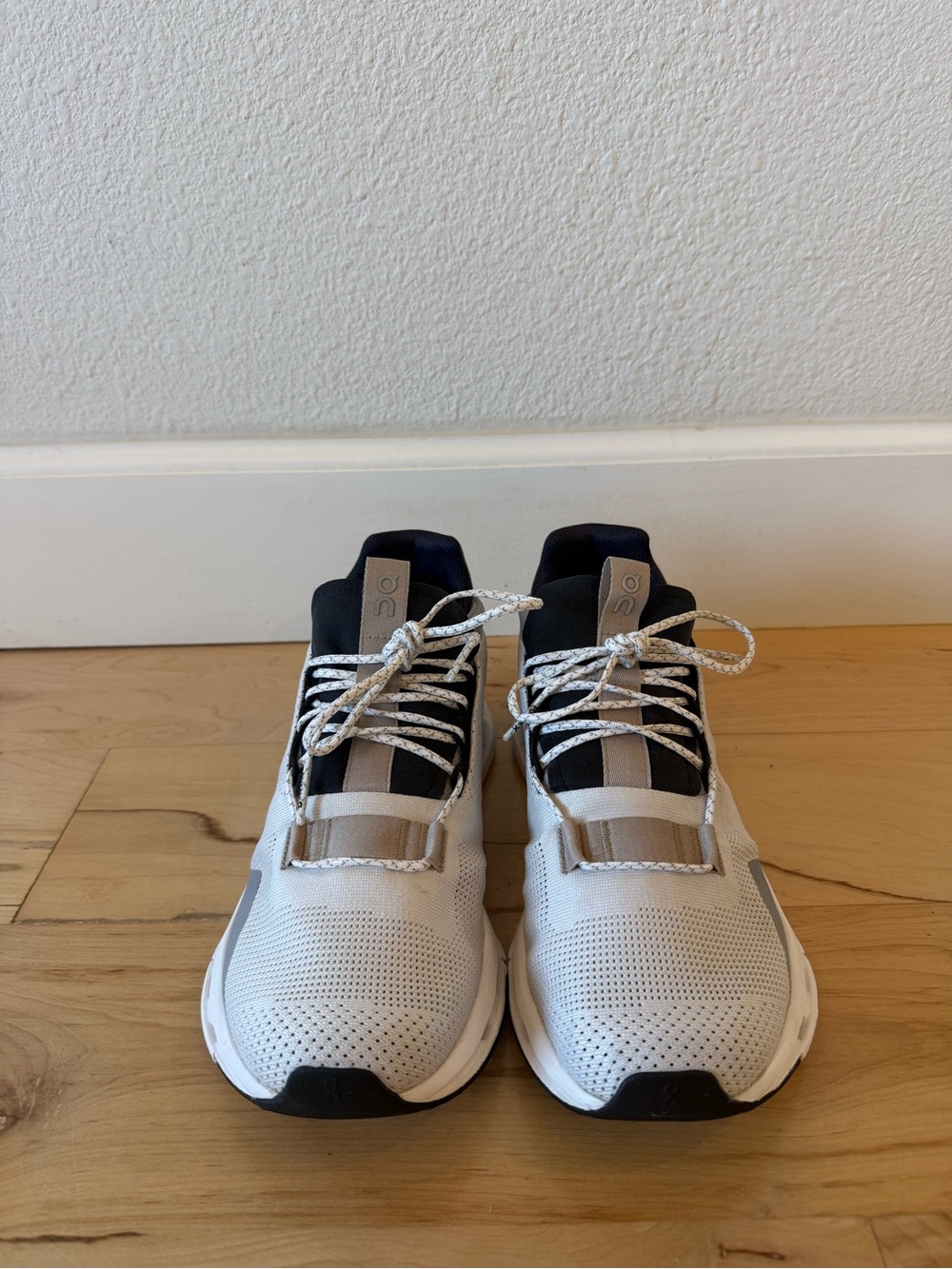 On Cloud Running Women’s Sneakers in White, Taupe, and Dark Gray